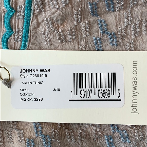 Johnny Was Dusty Rose Jardin Tunic Rayon Large NWT - Picture 12 of 12